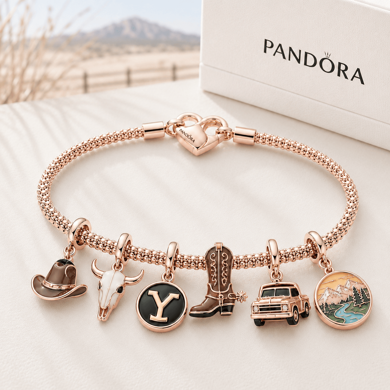 YLST Rose Gold Charm Bracelet Set TTTT
